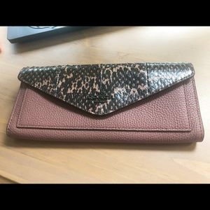 Coach pink leather wallet with snake patten - new